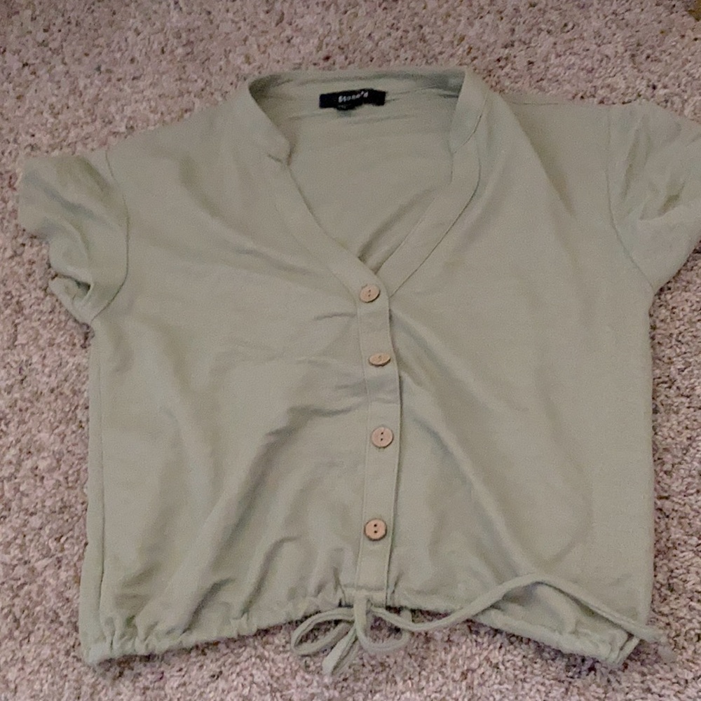 XS sage green top original price $20 selling for $5
